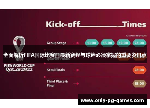 全面解析FIFA国际比赛日最新赛程与球迷必须掌握的重要资讯点